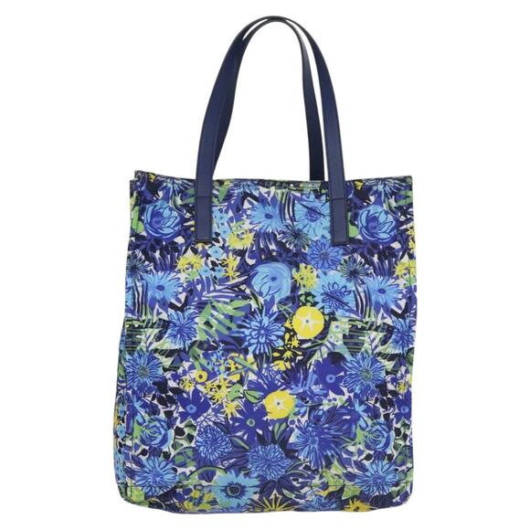 PRADA Flower Tote Bag Nylon Blue - Picture 2 of 16